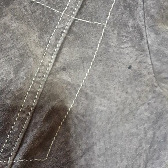 AMI Sz L Brown 100% Leather Y2K Western Lined Zipper Front Vintage Jacket Rodeo - Picture 10 of 12